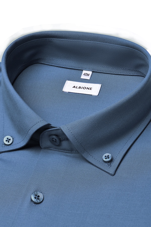 Синяя однотонная сорочка button-down